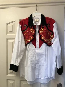 VTG Barbara Shara Classic Lubbock TX. Western Rodeo Suede, Fringe Shirt Men L - Picture 1 of 11