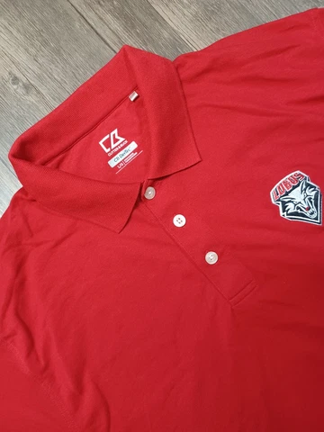New Mexico Lobos Polo Shirt Mens Large L Red White Short Sleeve Basketball Cover