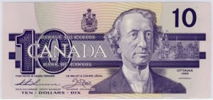 1989 Bank of Canada $10 Banknote - UNC - SN: ADA0438520 - Picture 1 of 2