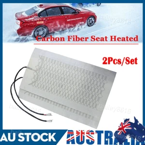 2Pcs 12V Car Carbon Fiber Heated Cushion Winter Seat Heater Heating Pad Warmer - Picture 1 of 12