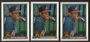LOT OF 3 DEION SANDERS 1991 BOWMAN MINT BRAVES - Bild 1 von 1