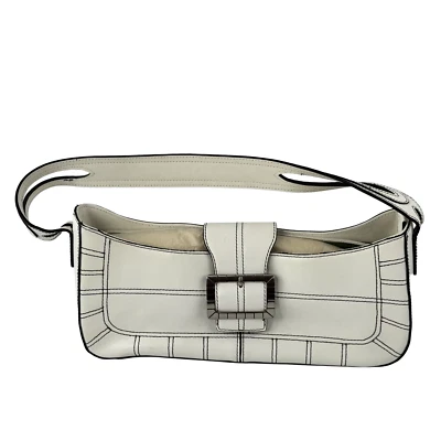 Bolso de hombro AK Anne Klein Y2K de cuero blanco Foto 1 de 3