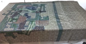 Sari artigianali vintage arte sari indiana stampati seta tessuto multicolore A11738 - Foto 1 di 12