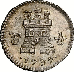 BOLIVIA Potosi ¼ Real Charles IV, 1797 PTS Janson-81.4.2 KM-82 NGC MS 65 - Picture 1 of 4