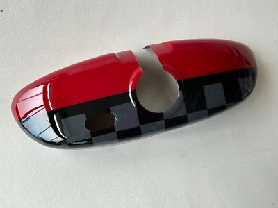 MASCHERINA SPECCHIETTI INTERNI IN CHECK ROSSO per MINI R58 R59 COUPE ROADSTER - Immagine 1 di 4