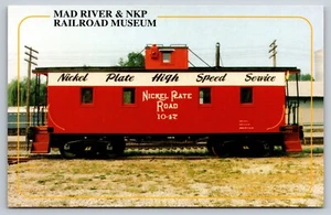 Postkarte Ohio Mad River und NKP RR Museum Nickel Plate Road's Caboose #1047 1U - Bild 1 von 2