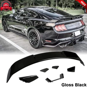 Alerón trasero negro brillante para Ford Mustang cupé 2015-2019 labio de ala de carreras - Imagen 1 de 12