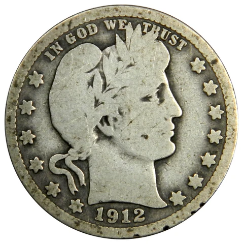 1912-S BARBER QUARTER ~ SOLID VG PRICED RIGHT! Cover