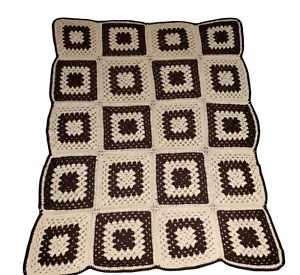 Manta de lanzamiento afgano vintage de patrón cuadrado de gran tamaño. Talla 77" x 60 - Imagen 1 de 1