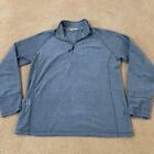 Orvis Fleece 1/4 Zip Pullover Men?S Size Large Blue Striped Outdoor Fall Casual