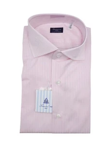 New FINAMORE Napoli HANDMADE Dress EDUARDO Shirt Size 16 Us 41 Eu (FIN462) - Picture 1 of 2