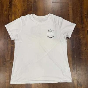 Rare Arcteryx Toronto Logo Word T-Shirt White Cotton Womens Large Six 6ix - Picture 1 of 6