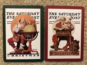 Vintage 2 Single Swap Playing Cards Norman Rockwell Santa Christmas Holiday - Picture 1 of 1