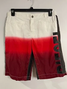 Diesel Men's Gradient Swim Shorts Size XXL – Red/White/Black – Mesh Lining, Logo - Picture 1 of 4