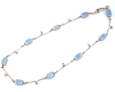 Collar Tiffany & Co. Plata Esterlina Azul Encaje Ágata Calcedonia Alambre Torcido Foto 1 de 4