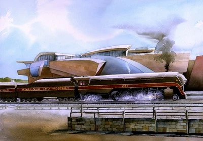 Norfolk & Western #611, Taubman Museum, Roanoke VA. James Mann Train Art Prints - Image 1 of 2