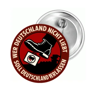 Button Wer Deutschland nicht liebt soll es ve Anstecknadel Anstecker Pin Brosche - Picture 1 of 2