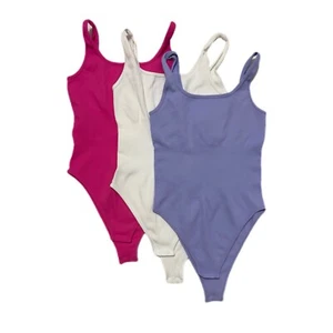OQQ 3 Pack Ribbed Tank Bodysuit Womens Size SMALL - Picture 1 of 5