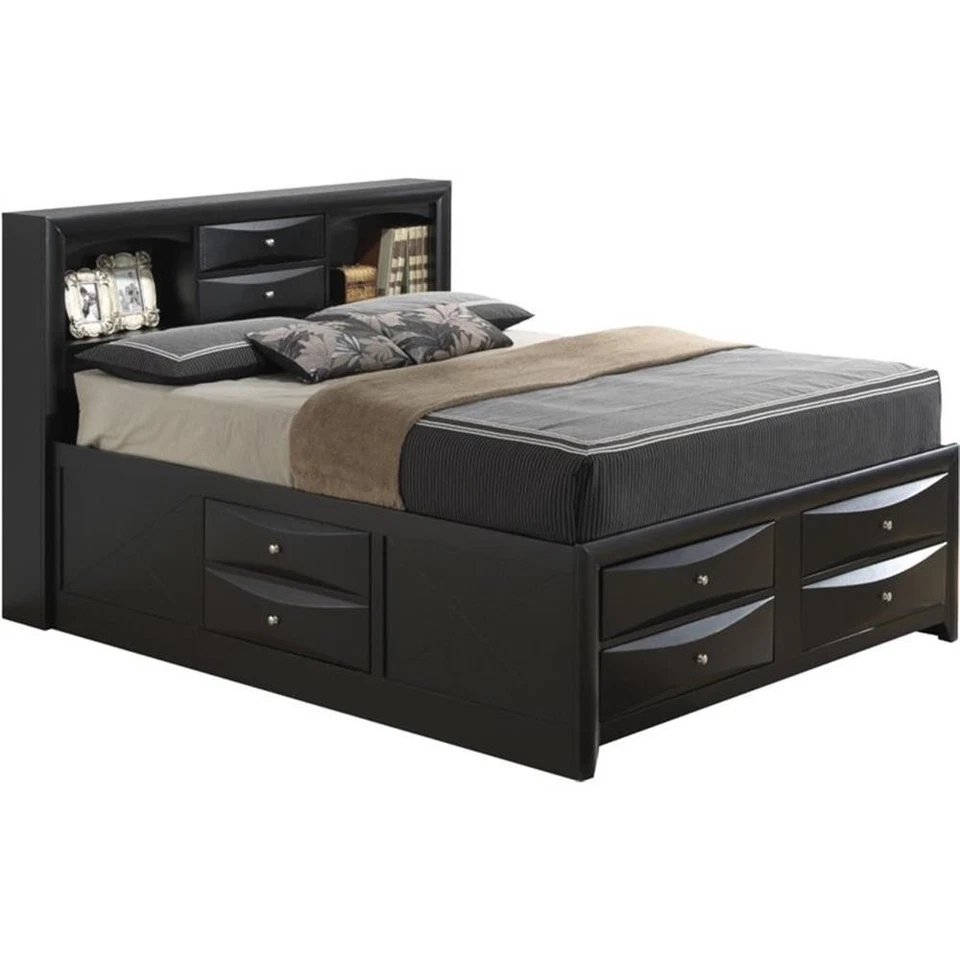 Cama de almacenamiento Glory Furniture Marilla King en negro Foto 1 de 1
