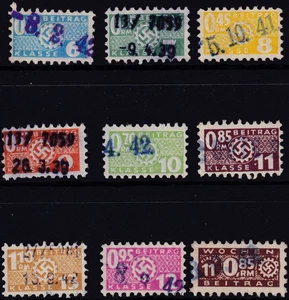 Lot Stamp Germany Revenue WWII 3rd Reich Arbeit Worker Vacation KDF Small U 3 - Picture 1 of 3