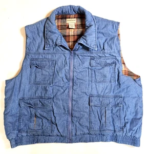 Scandia Woods Weste Herren Größe Large Full Zip Vintage Blau Denim Deckenfutter - Bild 1 von 5