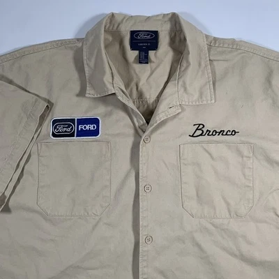Ford Bronco x  Forever 21 Mechanic Button Up Shirt Men 2XL Chest Pockets Logo - Image 1 of 4