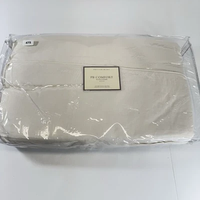 Pottery Barn brazo izquierdo loveseat seccional PB cómodo funda marfil lino KE Foto 1 de 4