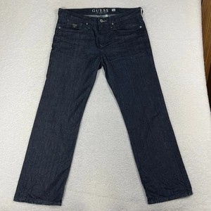 Guess Jeans Mens 36 (37x30) Lincoln Slim Straight Fit Dark Wash Denim Pants Y2K - Picture 1 of 11