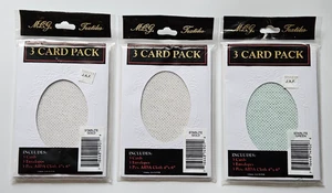 Lot 3 MCG Textiles 3-Card Packs Cross Stitch Starlite Gold & Starlite Green Aida - Picture 1 of 5