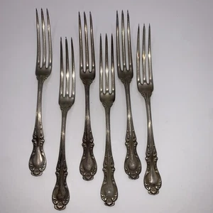 Set Of 6 R. Wallace 1835 Berry Silver Plate Cocktail Fork 4 1/2" - Picture 1 of 4