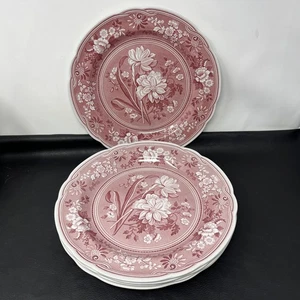Spode Botanical  Dinner Plate Red Archive lot of 5 Cranberry  10.5" - Picture 1 of 17