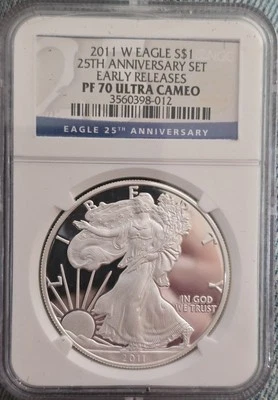 Juego de monedas W Eagle S$1 25 aniversario 2011 NGC PF 70 ULTRA CAMAFEO NGC 3560398-012 Foto 1 de 4