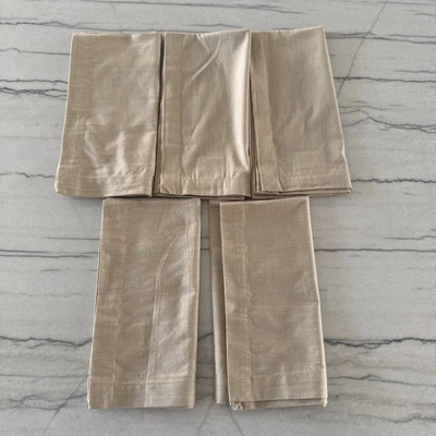 5 x Crate & Barrel Linden Napkins Neutral Beige 21" x 21" Cotton 276-944 - Image 1 of 4
