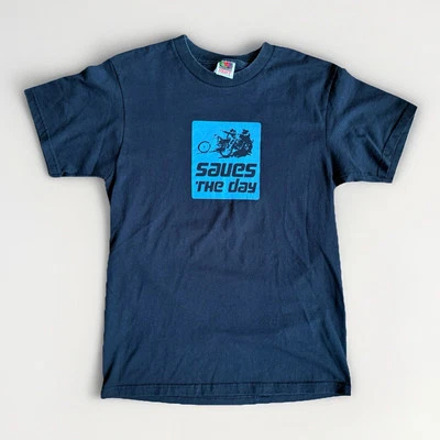 Vintage Saves The Day Punk Emo Band Shirt Motorcycle Black Easy Rider Medium 37” - Image 1 of 4