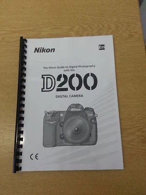 CÁMARA DIGITAL NIKON D200 GUÍA DE USUARIO TOTALMENTE IMPRESA MANUAL DE INSTRUCCIONES 221 PÁGINAS
