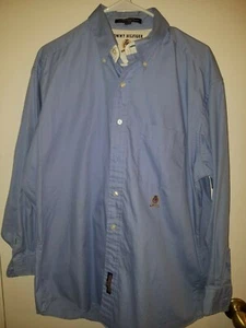 Tommy Hilfiger blau/langärmliges Button Down Kragen Hemd Herren Größe 15-1/2 33 - Bild 1 von 4