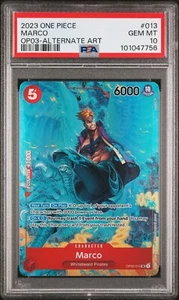 2023 One Piece Pillars of Strength OP03 013 Marco arte alternativo PSA 10 gemas como nuevo - Imagen 1 de 2