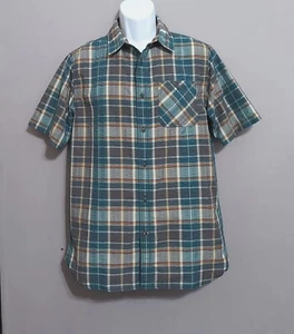 North Face Größe Medium grün mehrfarbig kariertes kurzärmliges geknöpftes Herrenhemd - Bild 1 von 12