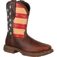 Durango DB020 Men's American Flag Square Steel Toe Brown Western Boots 10ME