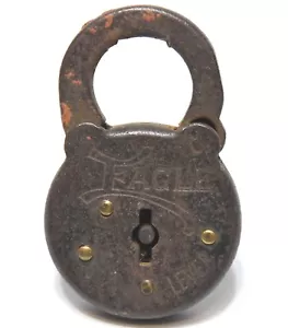 VINTAGE INDUSTRIAL EAGLE SIX LEVEL PADLOCK NO KEY - Picture 1 of 4