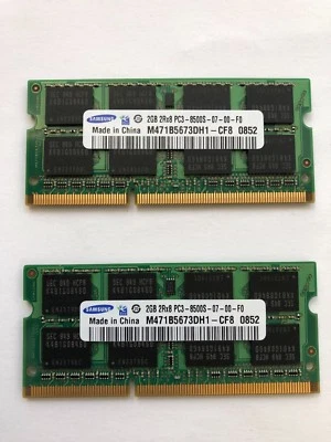 Samsung 2GB 2Rx8 PC3 8500S Mac Memory SO DIMM 204 pin (M471B5673EH1-CF8) 2 piece - Image 1 of 2