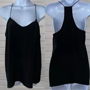 Tibi Talla 2 Eco Seda Halter Cami Negro Correas de Espagueti Espalda Corredora Usado en Excelente Condición - Imagen 1 de 11