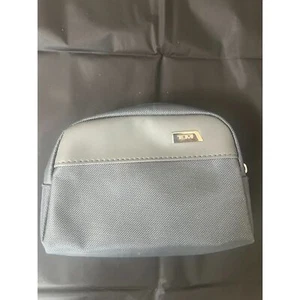 TUMI for Delta Small Gray Zip Pouch Soft Sided Travel Case Toiletry  - Picture 1 of 3