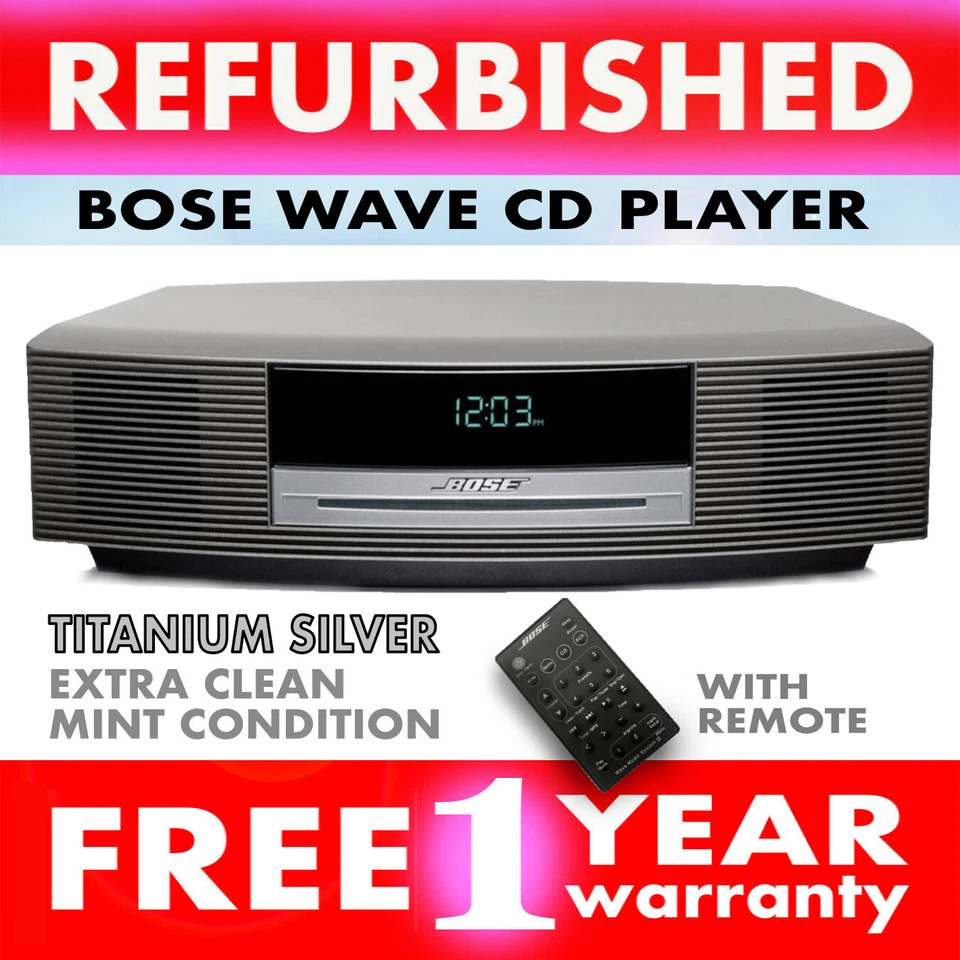 Refurbished Bose Wave Music System CD Player AWRCC1 AM/FM Radio Titanium Silver - Image 1 of 2
