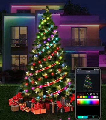 Smart LED String Lights USB USB RGBIC Decoration IP65 5m/10m Multi-Color Holiday - Image 1 of 4