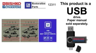 Oldsmobile 98 (Regency) Cutlass Ciera Delta 88 1986 manual de servicio de tienda unidad USB Foto 1 de 3