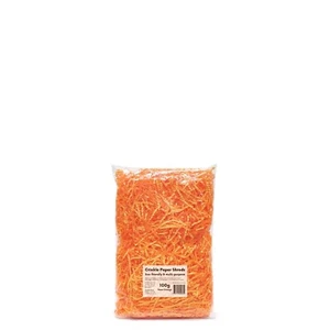 Crinkle Paper Shreds Neon Orange Shredded Hamper Box Gift Filler Stuffing 100g - Picture 1 of 3
