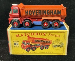MATCHBOX KING SIZE #K-1 FODEN HOVERINGHAM 8 WHEEL TIPPER TRUCK, near-MINT/VG BOX - Picture 1 of 6
