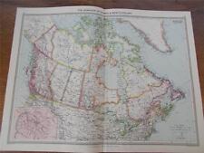 Antique c1904 Colour Map of THE DOMINION OF CANADA & NEWFOUNDLAND NORTH AMERICA