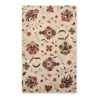 Ручной работы 100% шерсти петля ворс традиционный восточный ковер бежевый 5' x 8' - Изображение 1 из 4